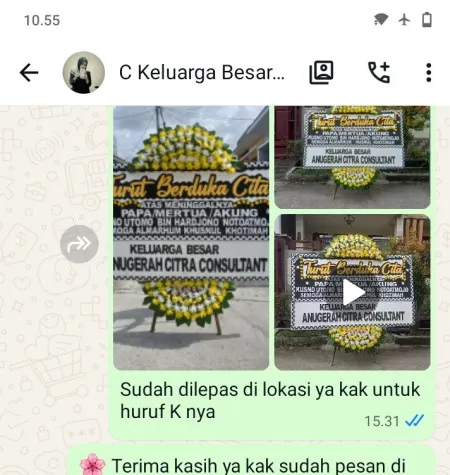 Pengiriman Papan Bunga Duka Pangkalan Jati Baru Cinere